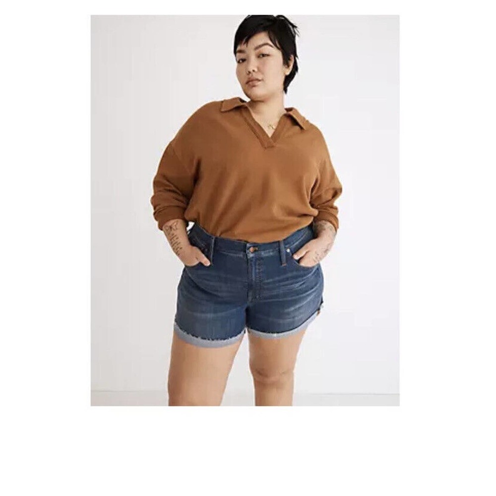 New Madewell Womans Sz 20W High-Rise Denim Shorts Cuffed Danny Wash Pockets NWT